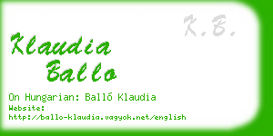 klaudia ballo business card