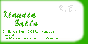 klaudia ballo business card